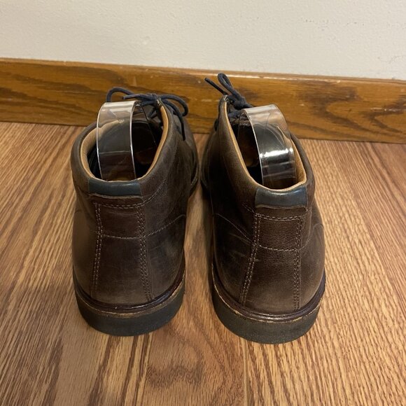 Ecco Men Size 43 US 9/9.5 Brown Leather Lace Up Chukka Ankle Boots - Picture 9 of 15